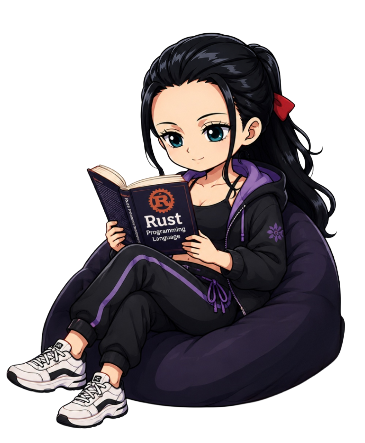 Robin reading Rust programming book